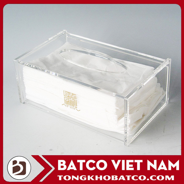 Clear acrylic tissue box