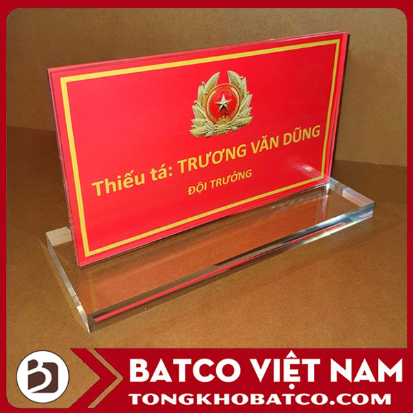 Biển chức danh quân đội chất liệu mica
