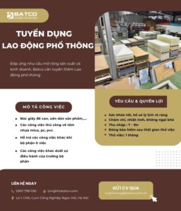 TUYỂN DỤNG LAO ĐỘNG PHỔ THÔNG KCN NGỌC HỒI 2025